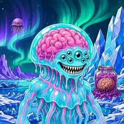 Oozlings #4123, Jellyfish Brain · Aurora Ice