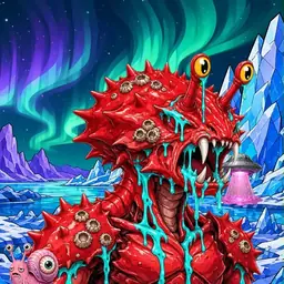 Oozlings #4126, Crab · Aurora Ice