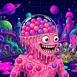 Oozlings #4127, Gumball Brain · Neon City