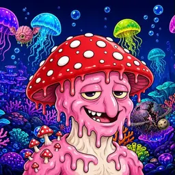 Oozlings #4129, Mushroom Head · Glow Reef