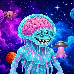 Oozlings #413, Jellyfish Brain · Void Nebula