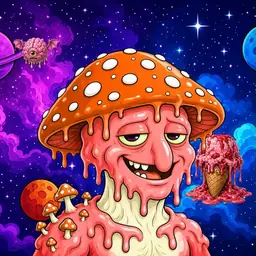 Oozlings #4130, Mutated Mushroom Head · Void Nebula