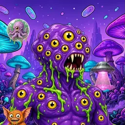Oozlings #4132, Eyeball Cluster · Fungus Forest