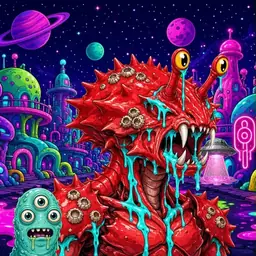 Oozlings #4135, Crab · Neon City