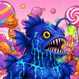 Oozlings #414, Anglerfish · Candy Planet