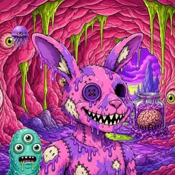 Oozlings #4142, Zombie Bunny · Flesh Cave