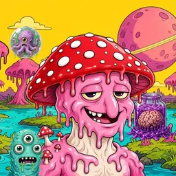 Oozlings #4145, Mushroom Head · Turquoise Swamp