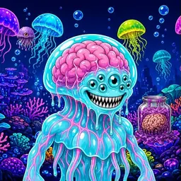 Oozlings #4156, Jellyfish Brain · Glow Reef