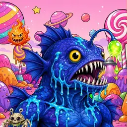 Oozlings #4157, Anglerfish · Candy Planet