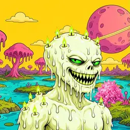 Oozlings #4158, Mutated Candle Wax · Turquoise Swamp