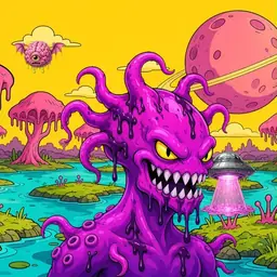 Oozlings #4159, Squid · Turquoise Swamp