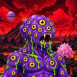 Oozlings #4162, Eyeball Cluster · Lava Fields