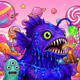 Oozlings #4167, Mutated Anglerfish · Candy Planet
