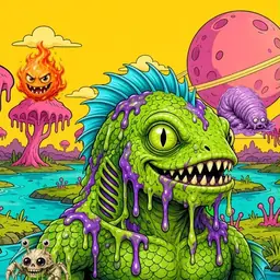 Oozlings #4175, Swamp Fish · Turquoise Swamp