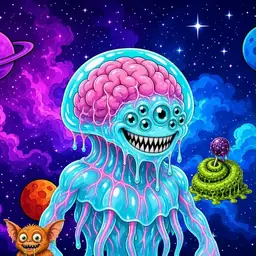 Oozlings #4179, Jellyfish Brain · Void Nebula