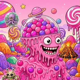 Oozlings #418, Gumball Brain · Candy Planet