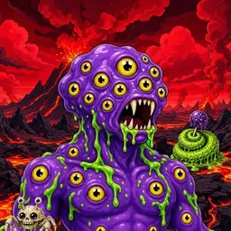 Oozlings #4184, Eyeball Cluster · Lava Fields