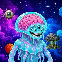 Oozlings #4188, Jellyfish Brain · Void Nebula