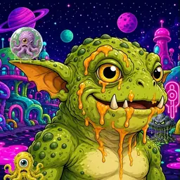 Oozlings #4196, Toad Goblin · Neon City