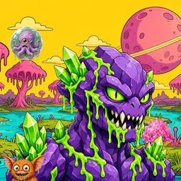 Oozlings #4203, Crystal Rock · Turquoise Swamp
