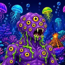 Oozlings #4204, Eyeball Cluster · Glow Reef