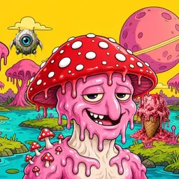 Oozlings #4207, Mushroom Head · Turquoise Swamp
