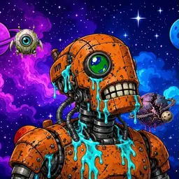 Oozlings #4214, Rusty Robot · Void Nebula