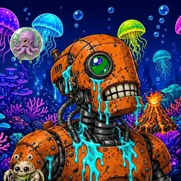 Oozlings #4219, Rusty Robot · Glow Reef