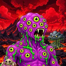 Oozlings #4220, Mutated Eyeball Cluster · Lava Fields