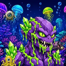 Oozlings #4222, Crystal Rock · Glow Reef