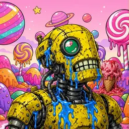 Oozlings #4229, Mutated Rusty Robot · Candy Planet