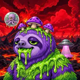 Oozlings #423, Slime Sloth · Lava Fields