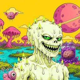 Oozlings #4230, Mutated Candle Wax · Turquoise Swamp