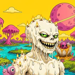 Oozlings #4233, Candle Wax · Turquoise Swamp