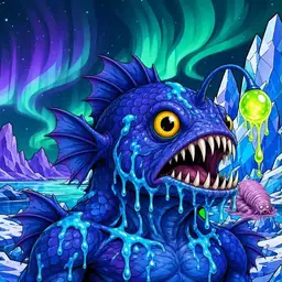 Oozlings #4237, Anglerfish · Aurora Ice