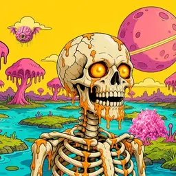 Oozlings #424, Skull · Turquoise Swamp