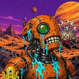 Oozlings #4243, Rusty Robot · Ship Junkyard