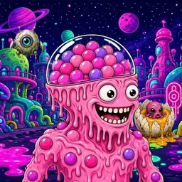 Oozlings #4244, Gumball Brain · Neon City