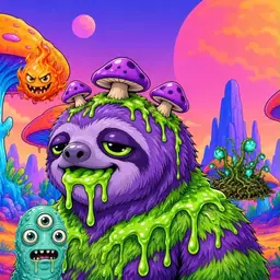 Oozlings #4245, Slime Sloth · Mushroom Desert