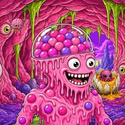 Oozlings #4246, Gumball Brain · Flesh Cave