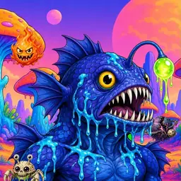 Oozlings #4251, Anglerfish · Mushroom Desert