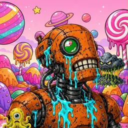 Oozlings #4254, Rusty Robot · Candy Planet