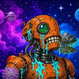Oozlings #4256, Rusty Robot · Void Nebula