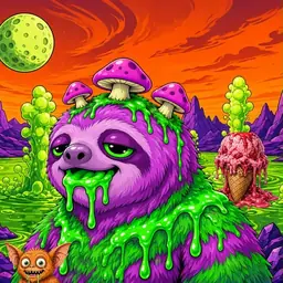 Oozlings #4262, Mutated Slime Sloth · Acid Lake