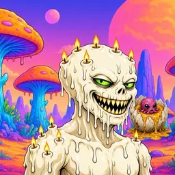 Oozlings #4264, Candle Wax · Mushroom Desert