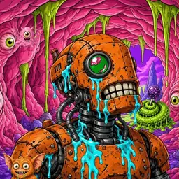 Oozlings #4266, Rusty Robot · Flesh Cave