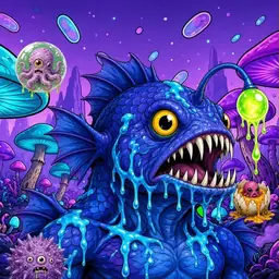 Oozlings #4275, Anglerfish · Fungus Forest
