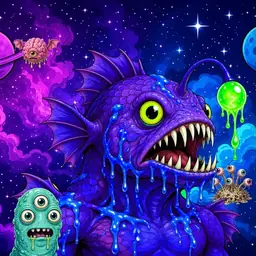 Oozlings #4277, Mutated Anglerfish · Void Nebula