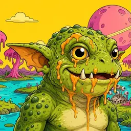 Oozlings #4278, Toad Goblin · Turquoise Swamp