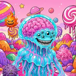 Oozlings #4283, Jellyfish Brain · Candy Planet